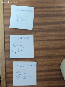 3skrinky a 2 presklené police