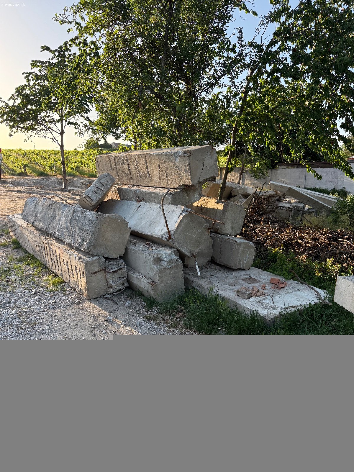 Darujem betónové panely a bloky za odvoz– Pezin. Darujem betónové panely a masívne bloky zo starej stavby.
Materiál je starší, ale stále použiteľný:

✅ na podklad pod príjazdovú cestu, parkovanie alebo betónovanie,
✅ na spevnenie svahu alebo ako základ pre oporný múrik,
✅ na menšie hospodárske stavby, oplotenia či pivnice,
✅ vhodné aj ako ťažký základ pod unimobunky alebo kontajnery.

Panely sú rozobraté na kusy, ktoré majú rôznu dĺžku cca 50cmx50cm dlzka 3-4-6 m , 40cmx60cm dlzka 5m, 20cmx100cm dlzka 6m