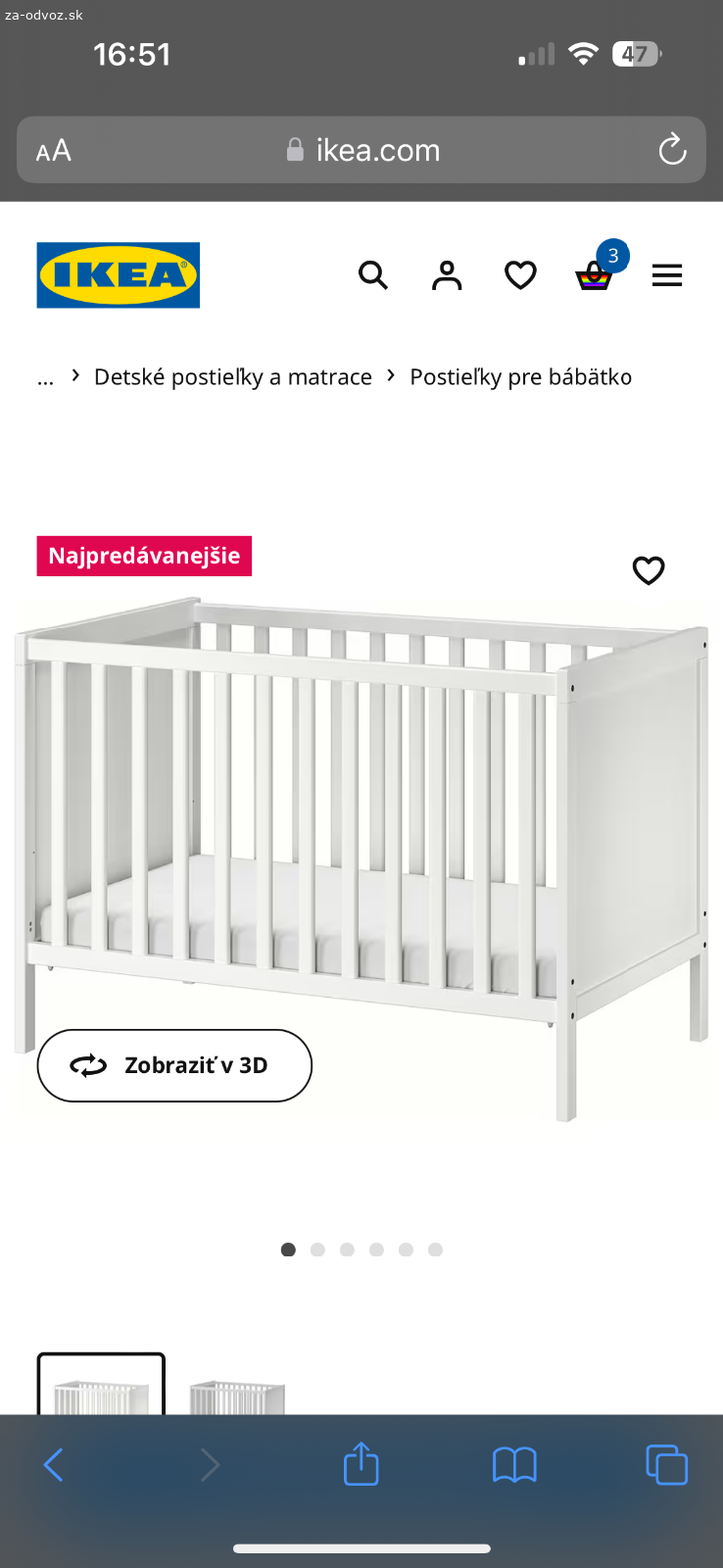 Darujem detskú postieľku