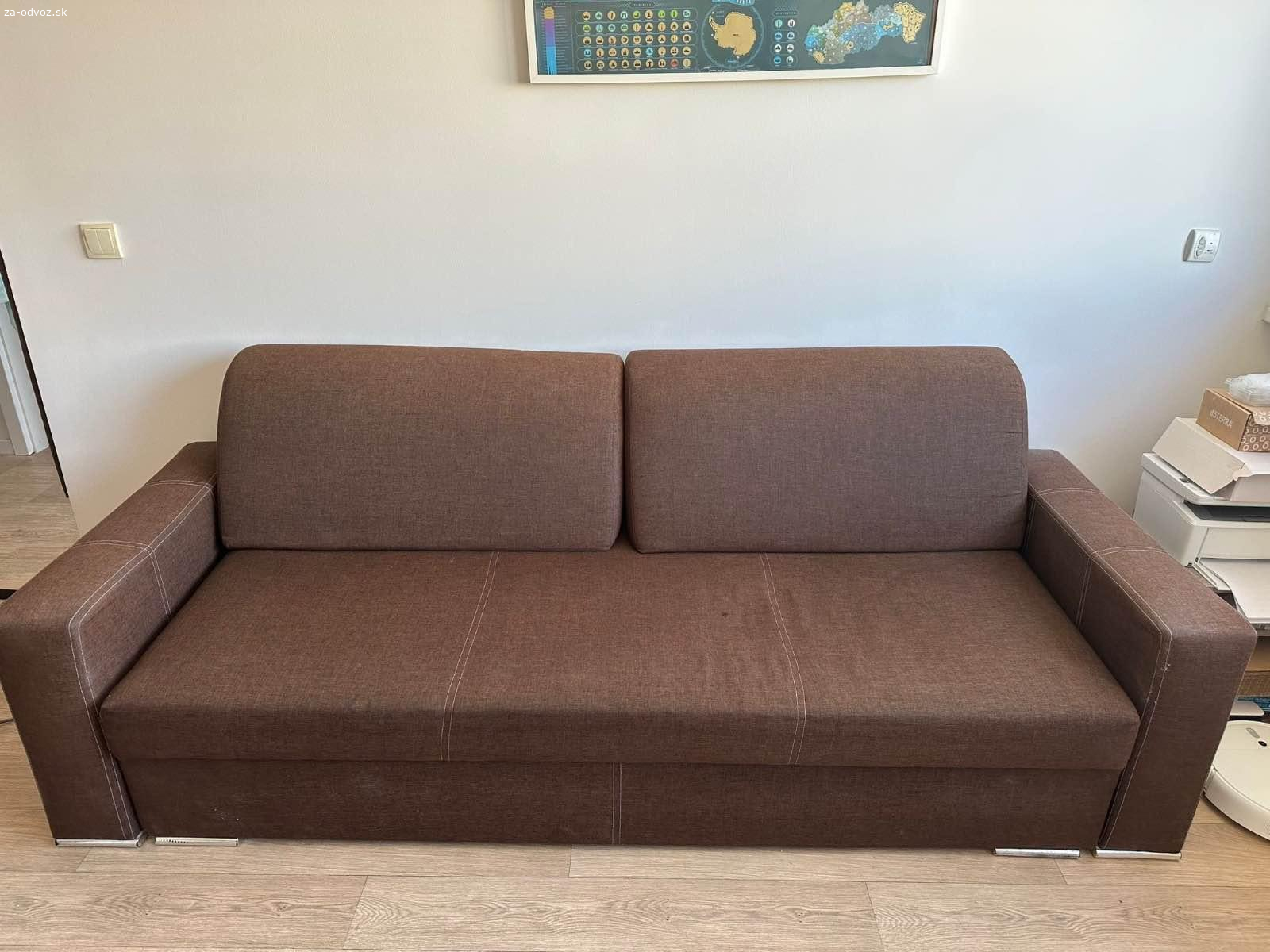 Darujem za odvoz hnedý gauč