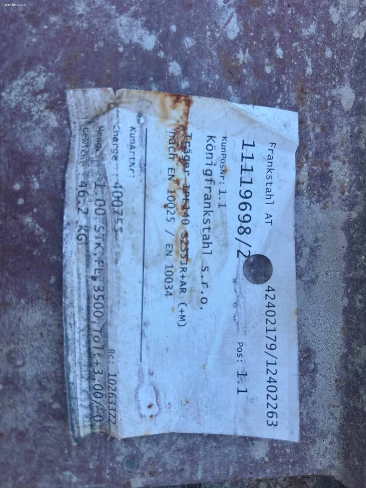 Darujeme za odvoz zelezne nosniky a skruzu