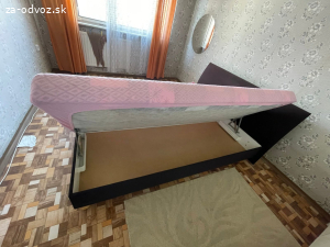 Hnedá manželská posteľ 160x200x40 s úložiskom