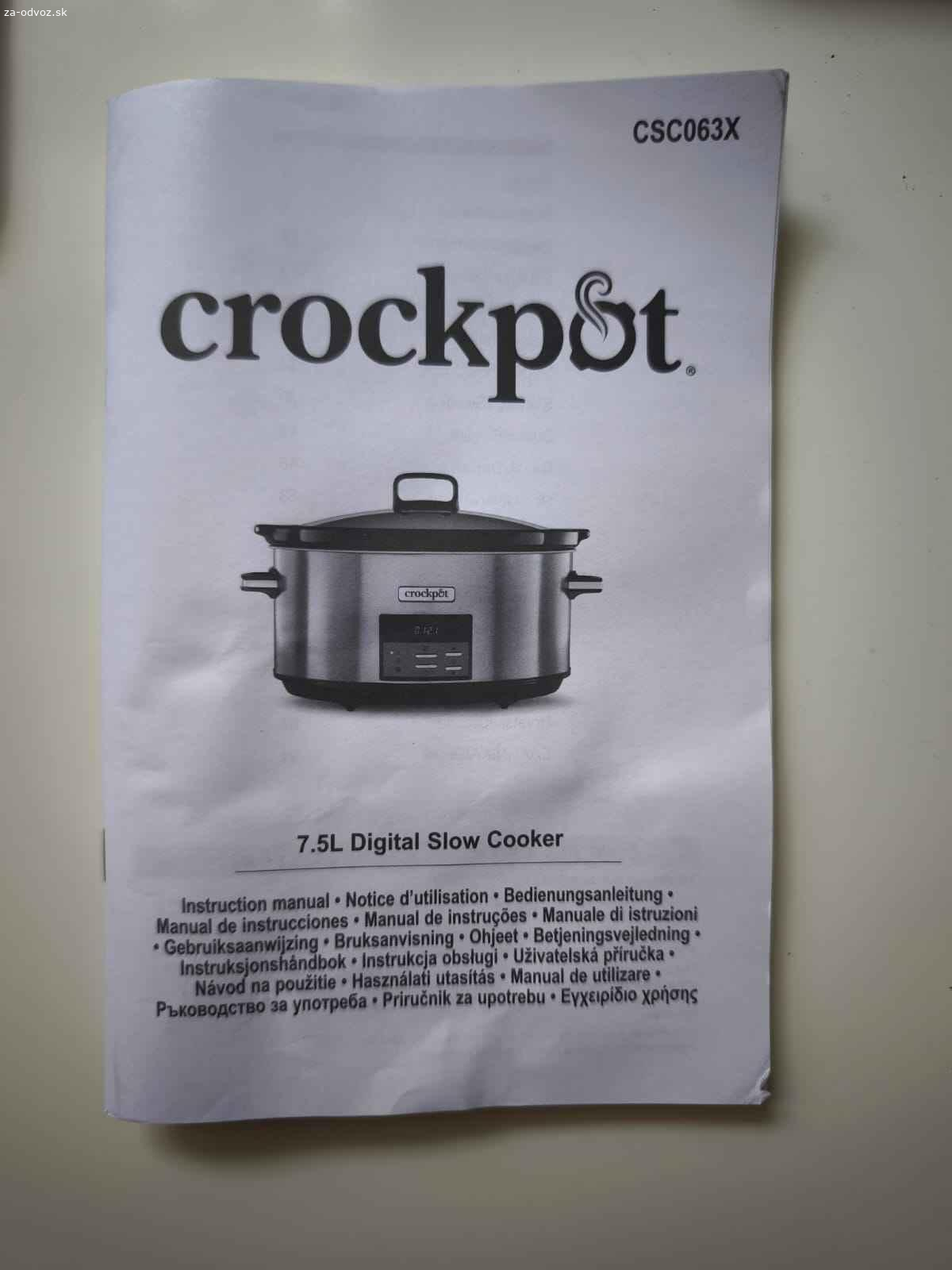 Nový Crock pot CSC063X bez nádoby. Odstúpim úplne nový Crock pot CSC063X bez nádoby.